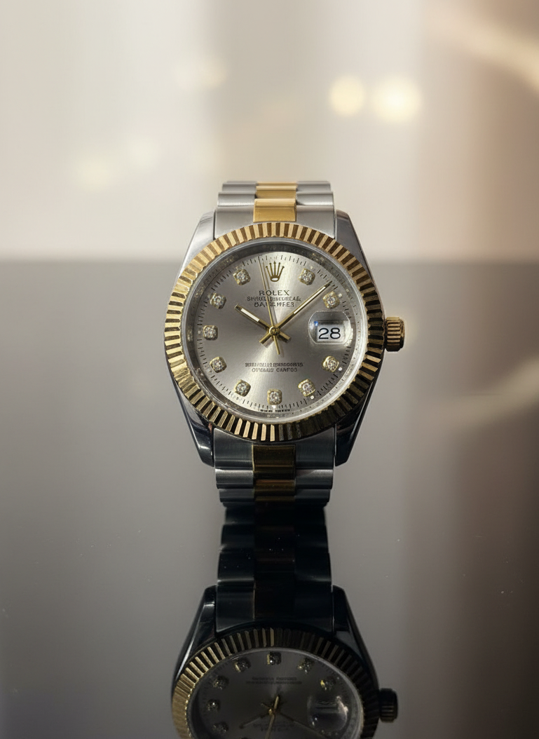 Luxury Two-Tone Rolex-Inspired Watch (Gold & Silver)