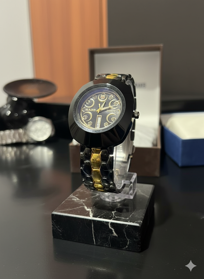 Rado Black & Gold Ceramic Watch