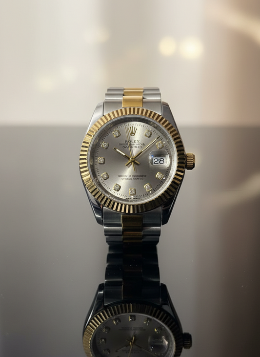 Luxury Two-Tone Rolex-Inspired Watch (Gold & Silver)