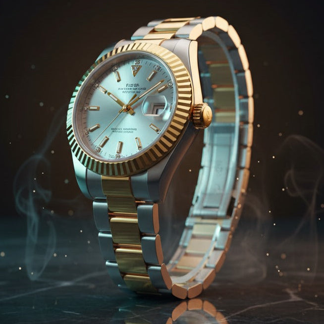 Luxury Two-Tone Rolex-Inspired Watch (Gold & Silver)