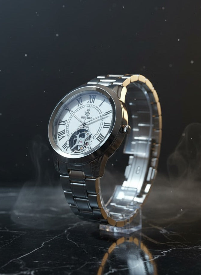 White Gold Classic Silver Automatic Watch